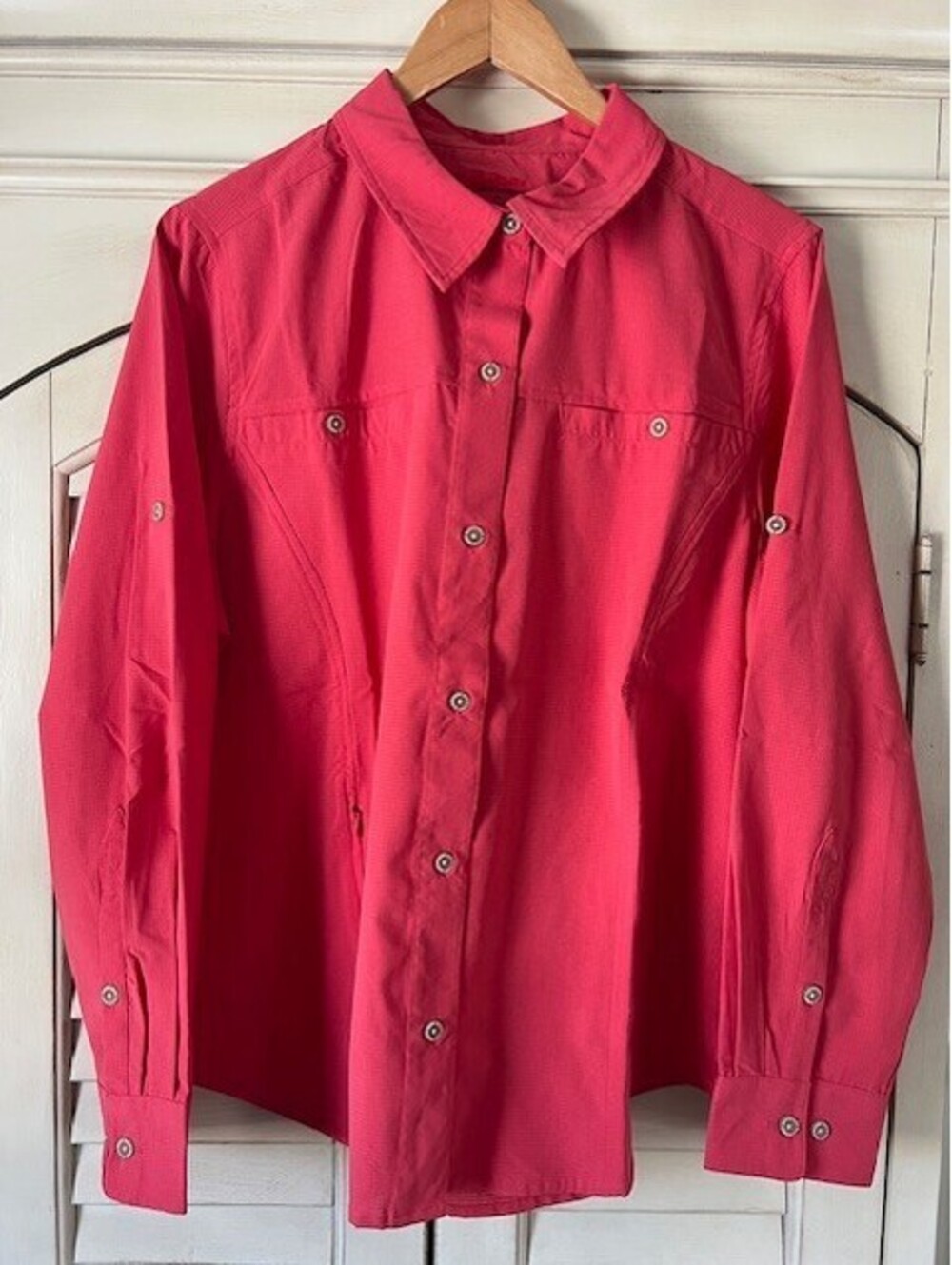 NEW - Rail Riders Women's Button Down Shirt Coral - Standard Fit Size XL